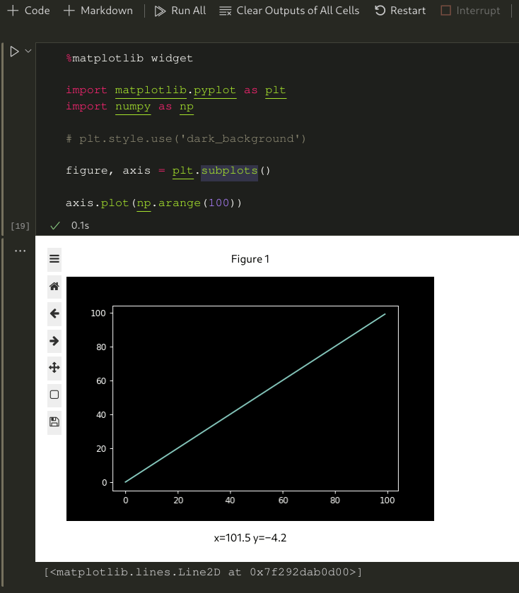Make Matplotlib widget background color match dark theme in Visual
