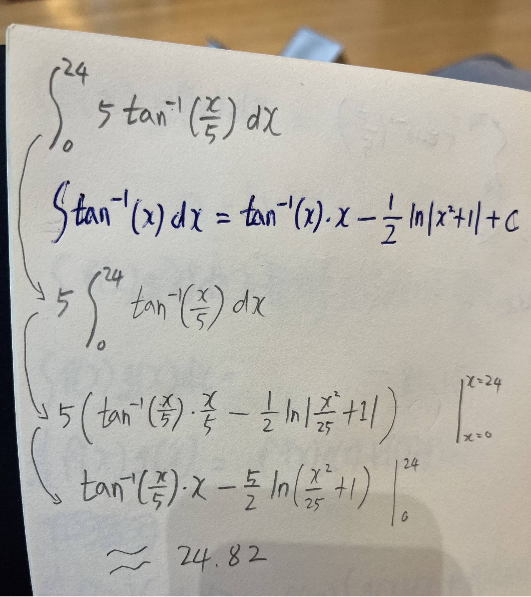 integration problem about integral of arctan x Mathematics Stack