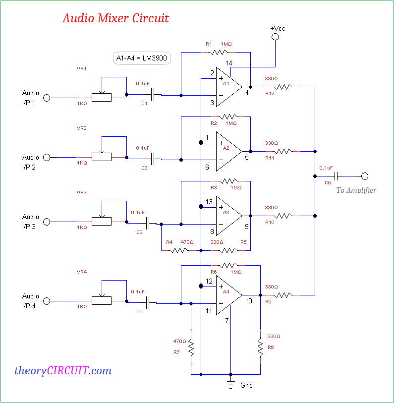 transistors Got audio mixer circuit with lot of noise. Using two