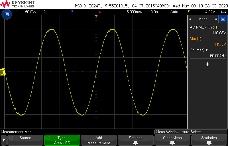 Electronic What does the US power supply waveform look like