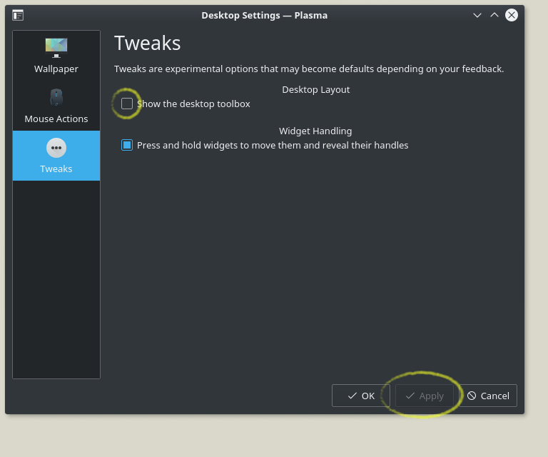 kubuntu How to remove the widget controller from desktop Ask Ubuntu