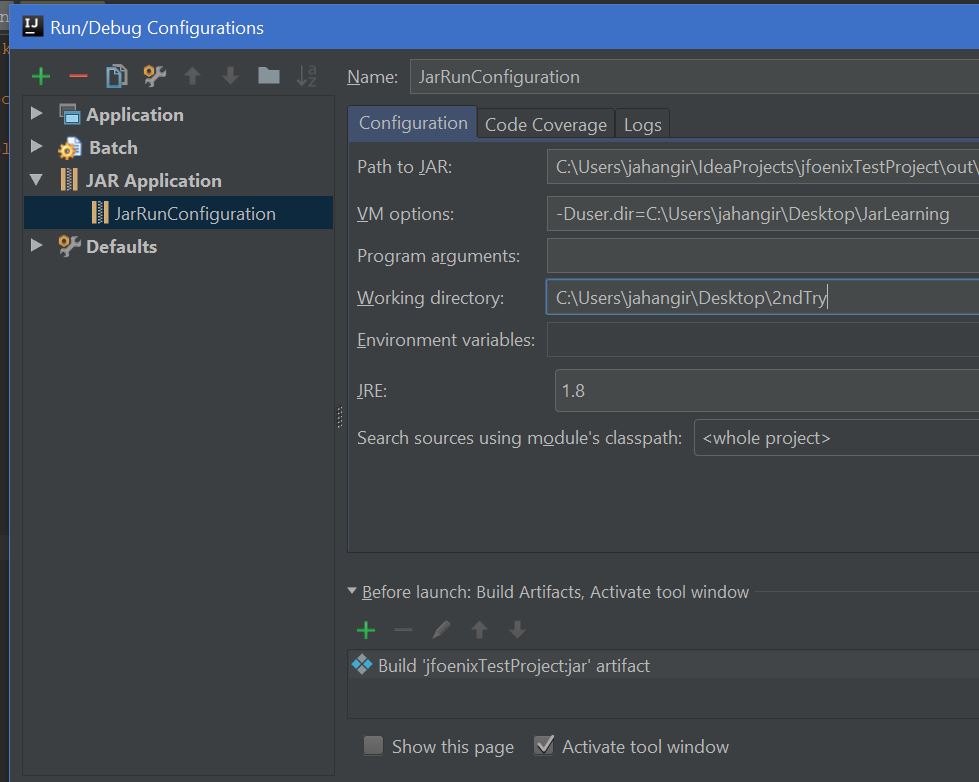 Java set working directory