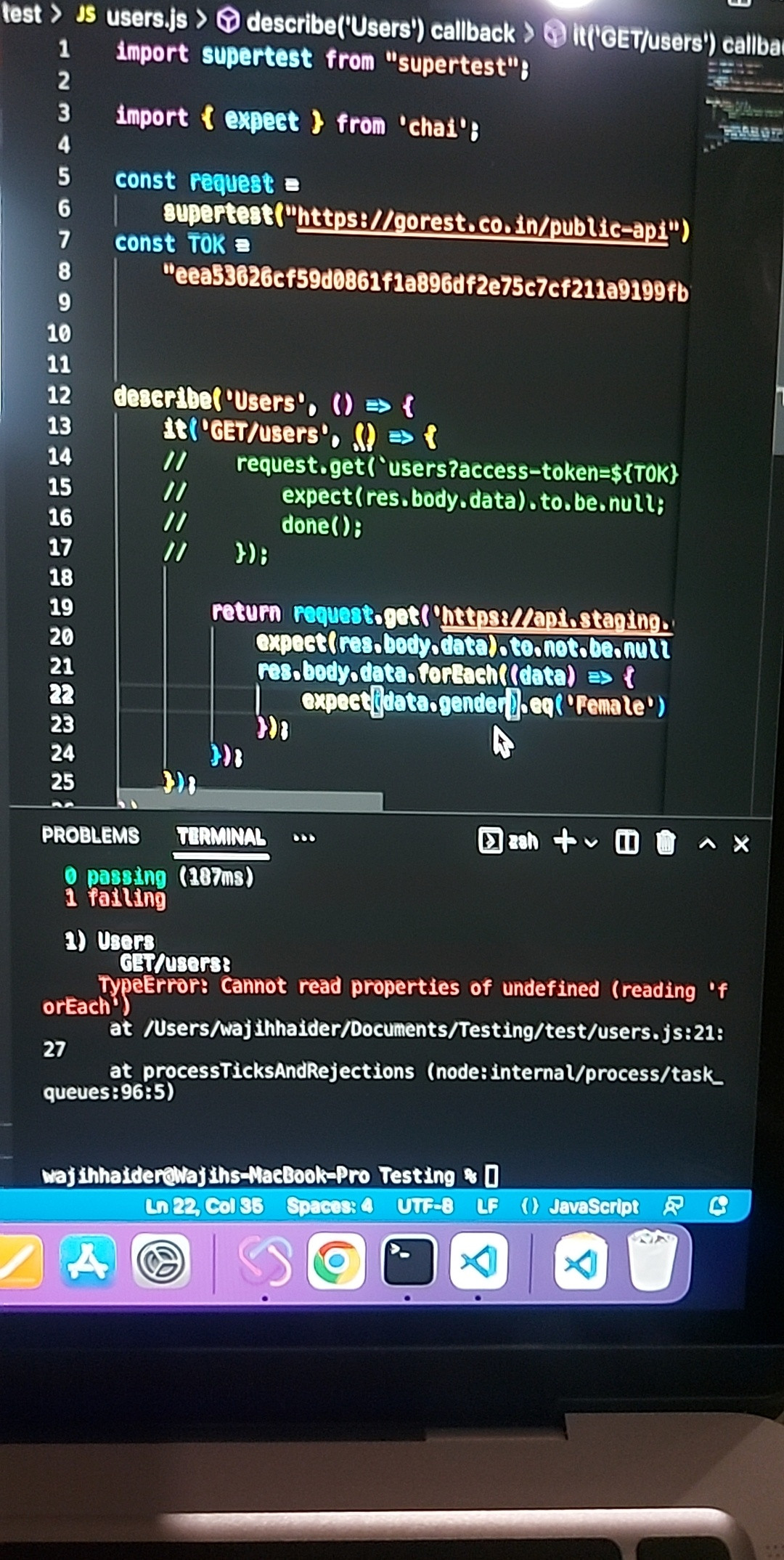 node.js TypeError Cannot read properties of undefined (reading