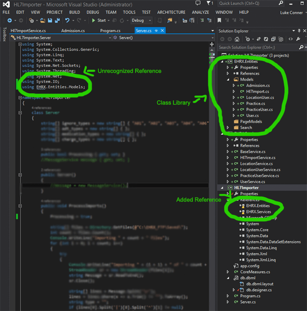visual studio Referenced Library Not Recognized when compiled Stack