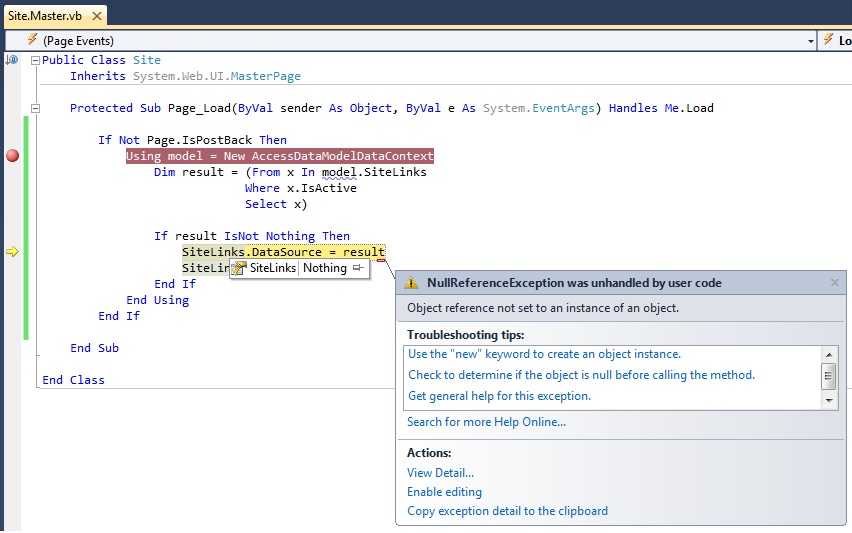 MasterPage Data Bind to GridView Stack Overflow