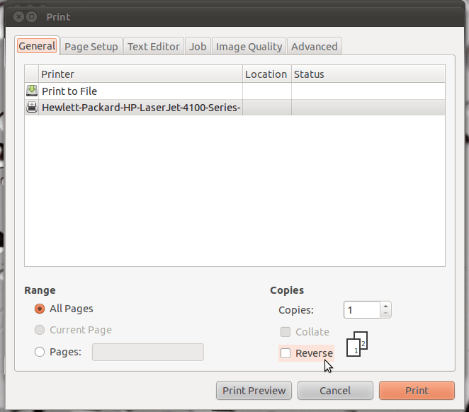 printing Printers Always Print Pages In Reverse Order Ask Ubuntu