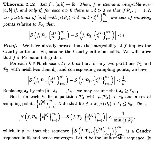 real analysis Question about Cauchy Criterion for Riemann