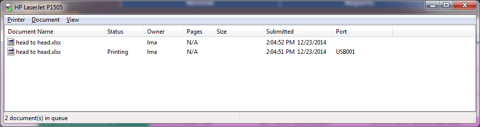 windows Printer sends two jobs to the queue. One without a status or