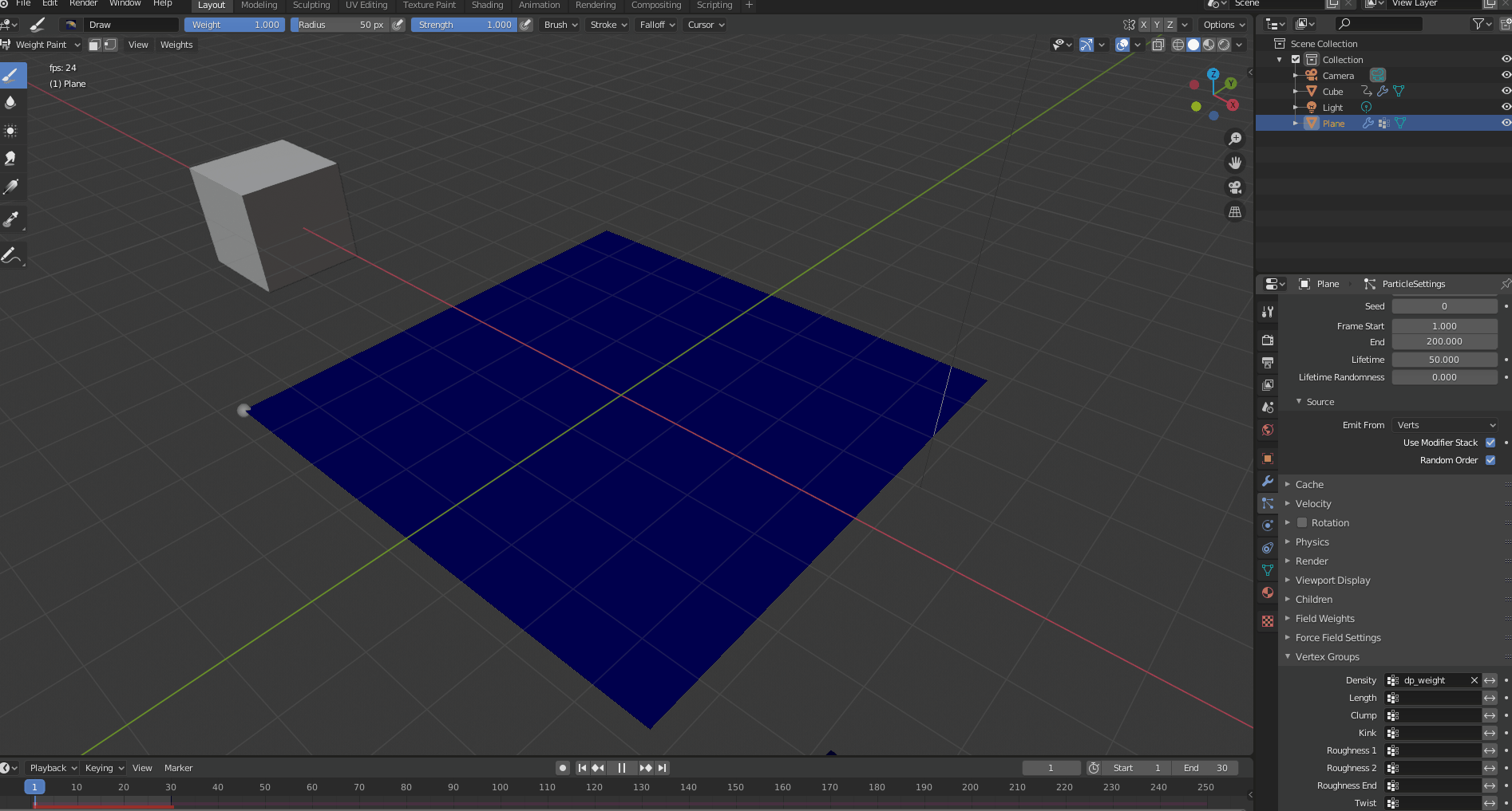 Using Dynamic Paint To Spawn Particles Through Vertex Groups Blender