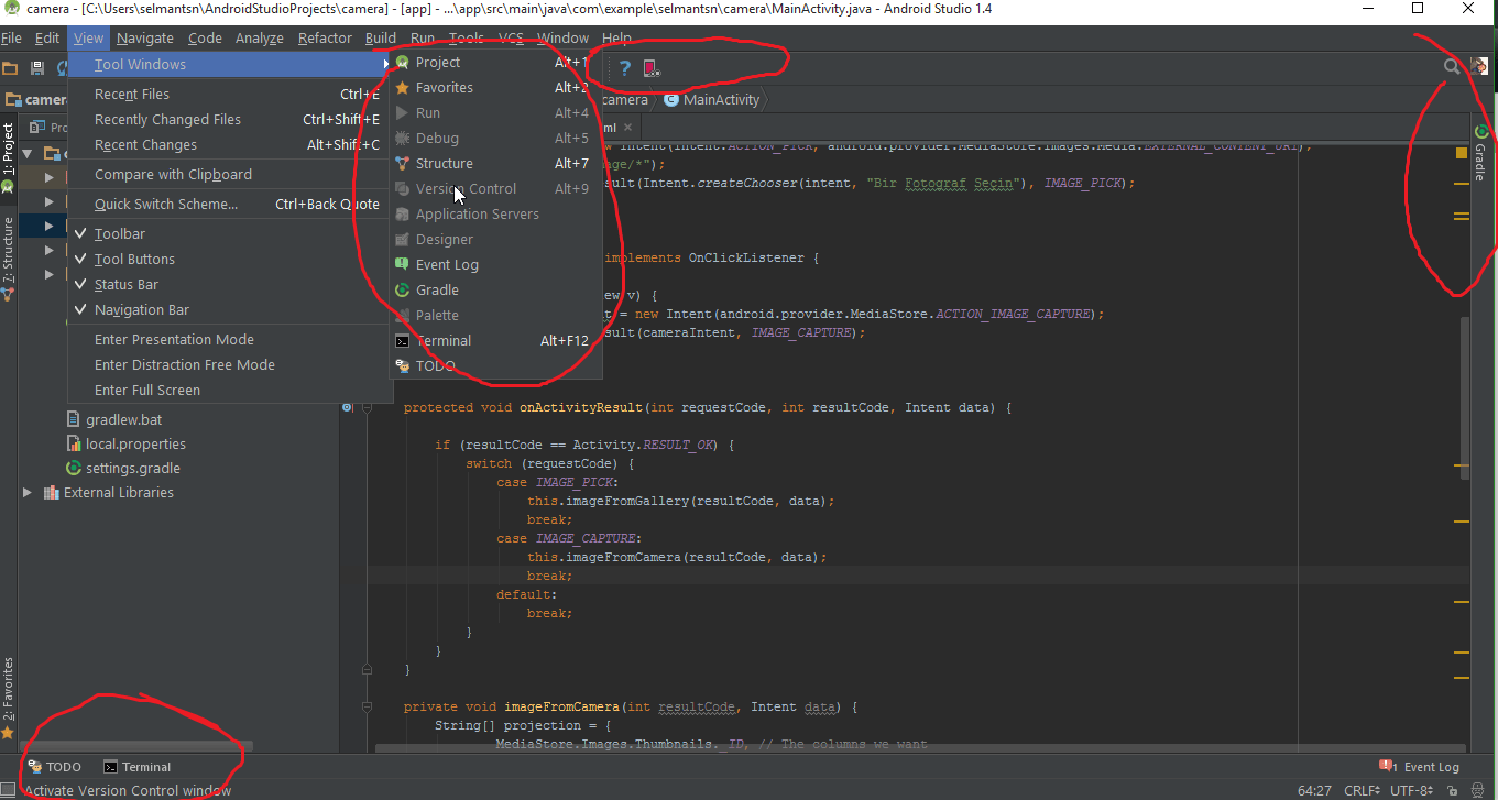 Android Studio toolbar, some parts missing? Stack Overflow