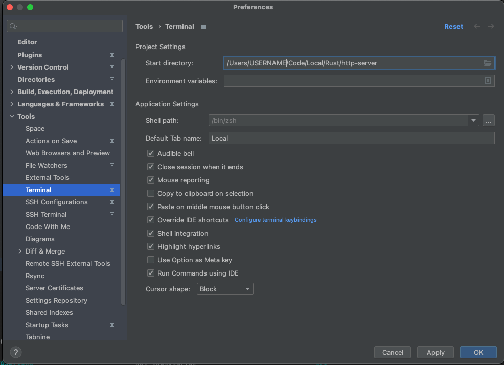 intellij idea In JetBrains IDE new terminal opens in HOME folder