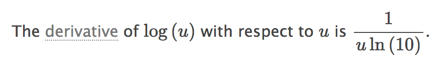 ordinary differential equations Why is derivate of log(u) with