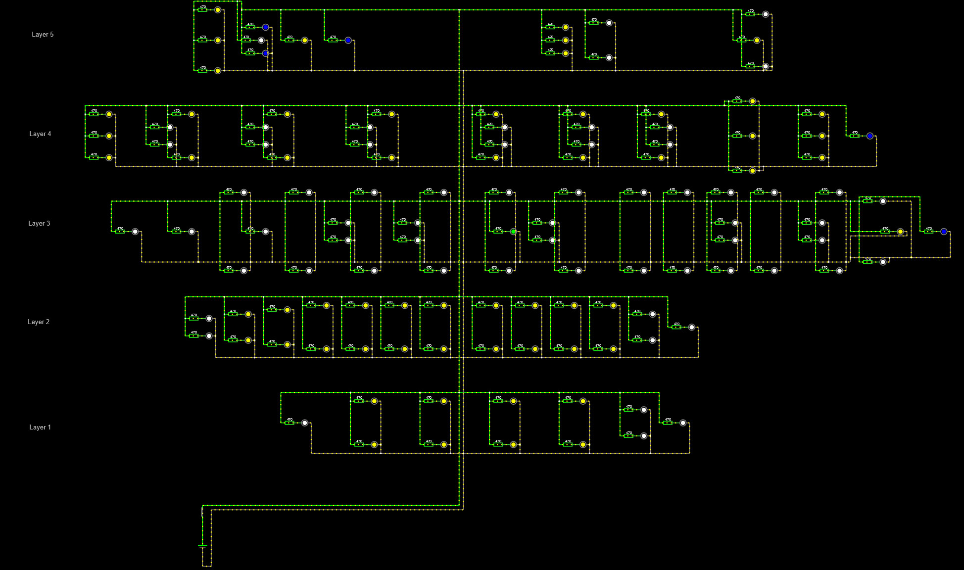 LEDs em paralelo, cada um com seu próprio resistor