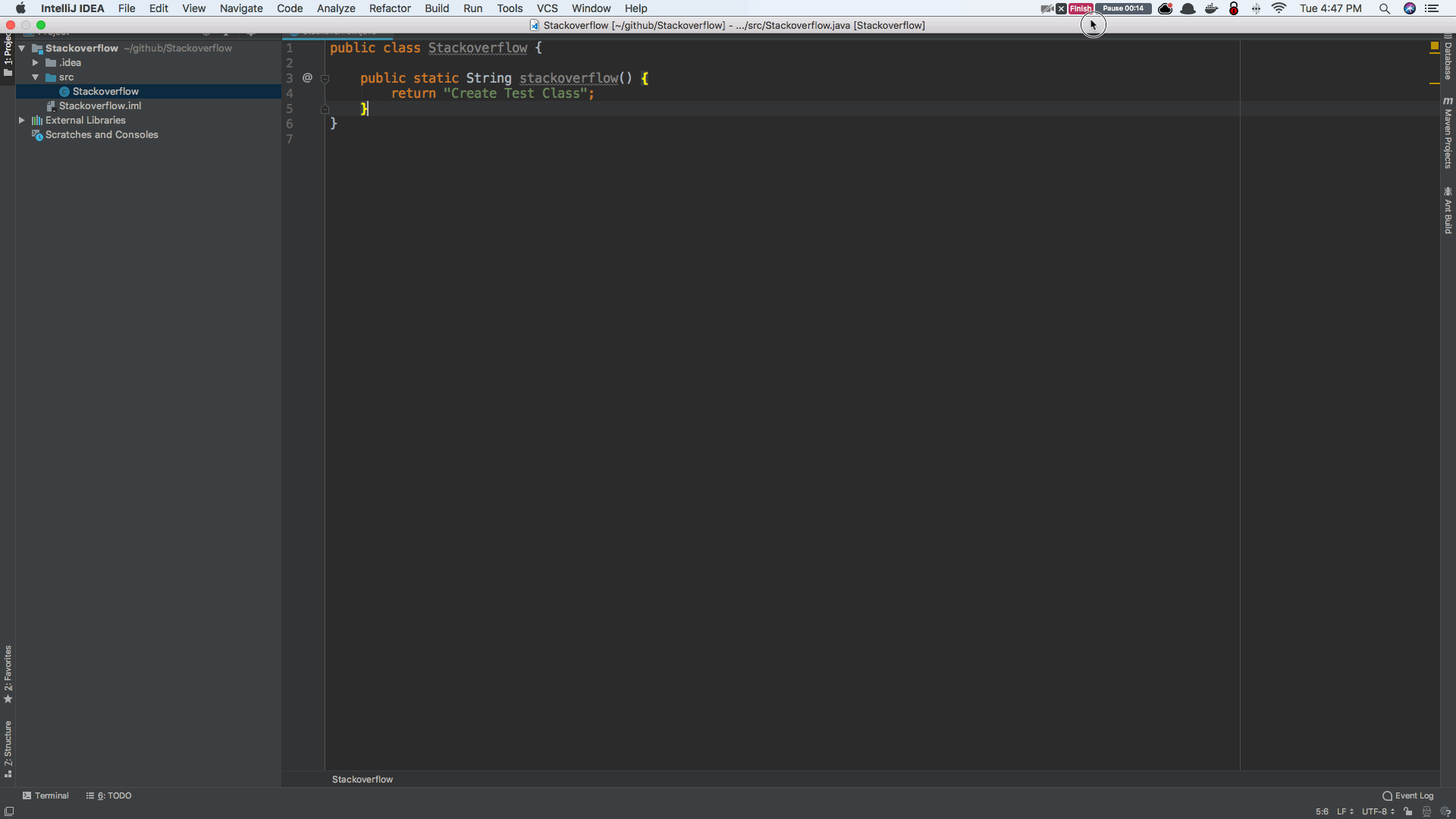 java Create Test Class in IntelliJ Stack Overflow