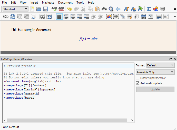 syntax Lyx changed format from usepackage{} to use_package TeX