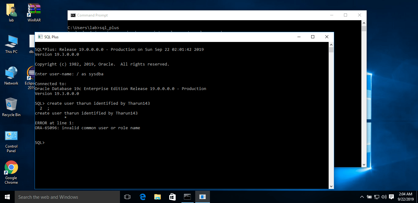 rdbms how to create user in oracle 19c database Stack Overflow
