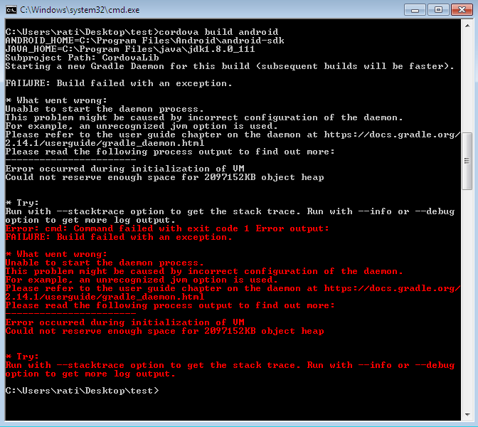 node.js Issue with cordova build android Stack Overflow