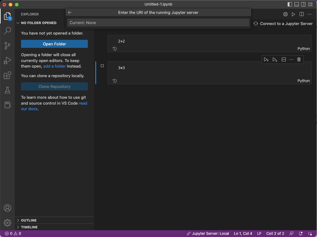 python Jupyter notebook not showing output on vs code mac Stack