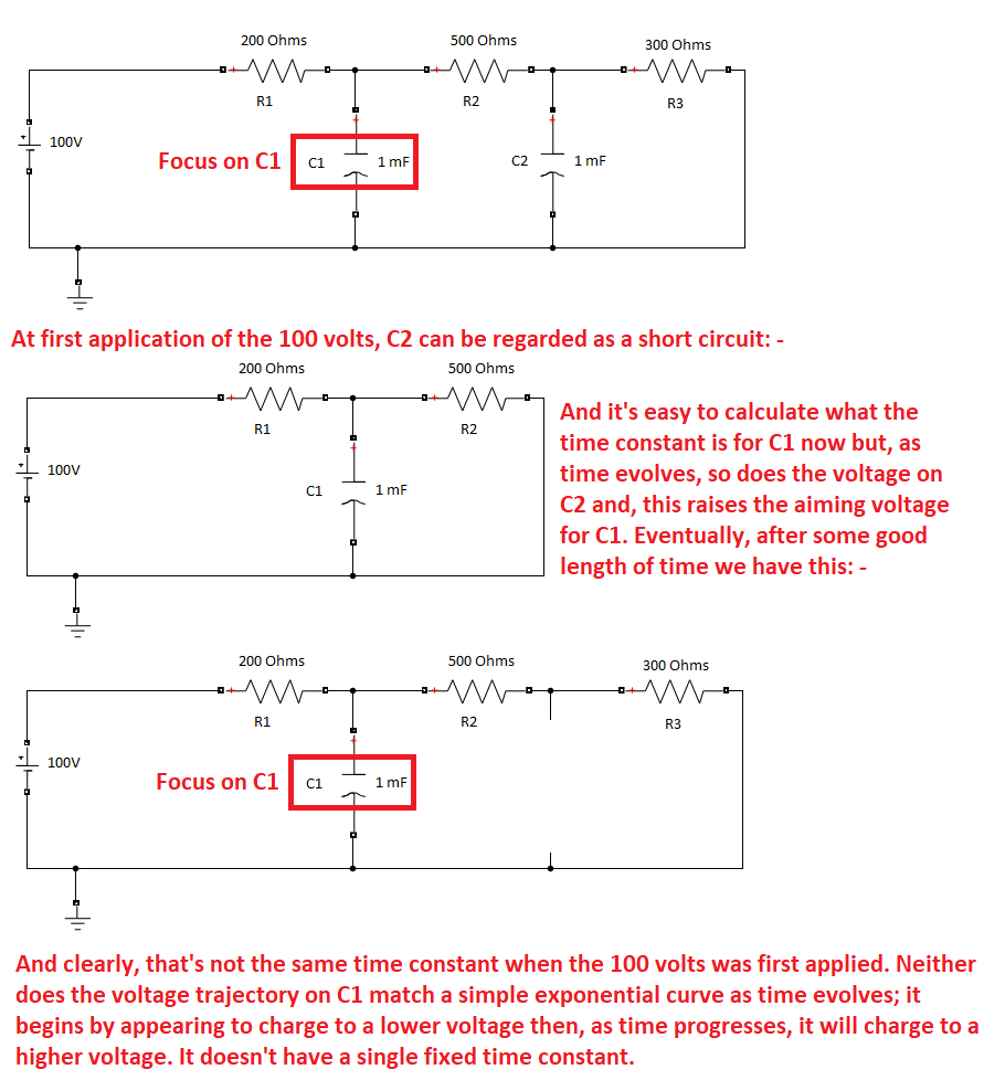 RC circuit time constant with multiple capacitors and resistors Electrical Engineering Stack