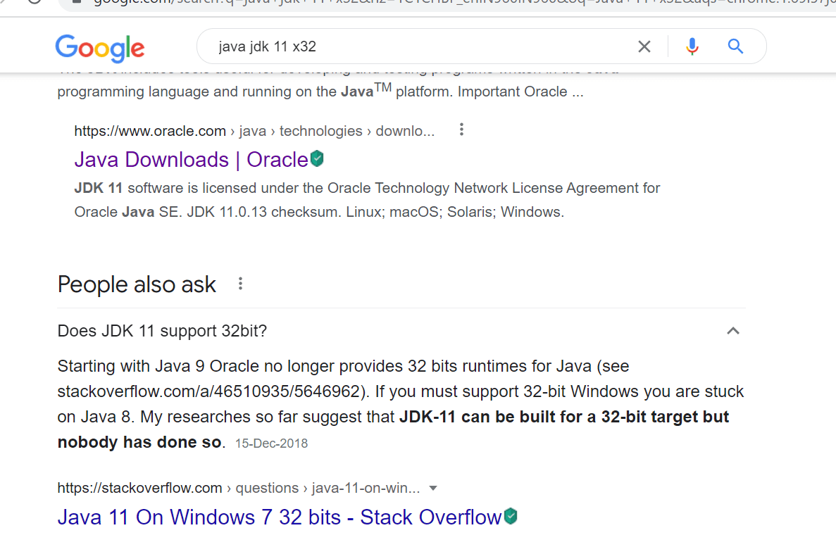 Java 11 JDK for Windows 7 32bit system Stack Overflow