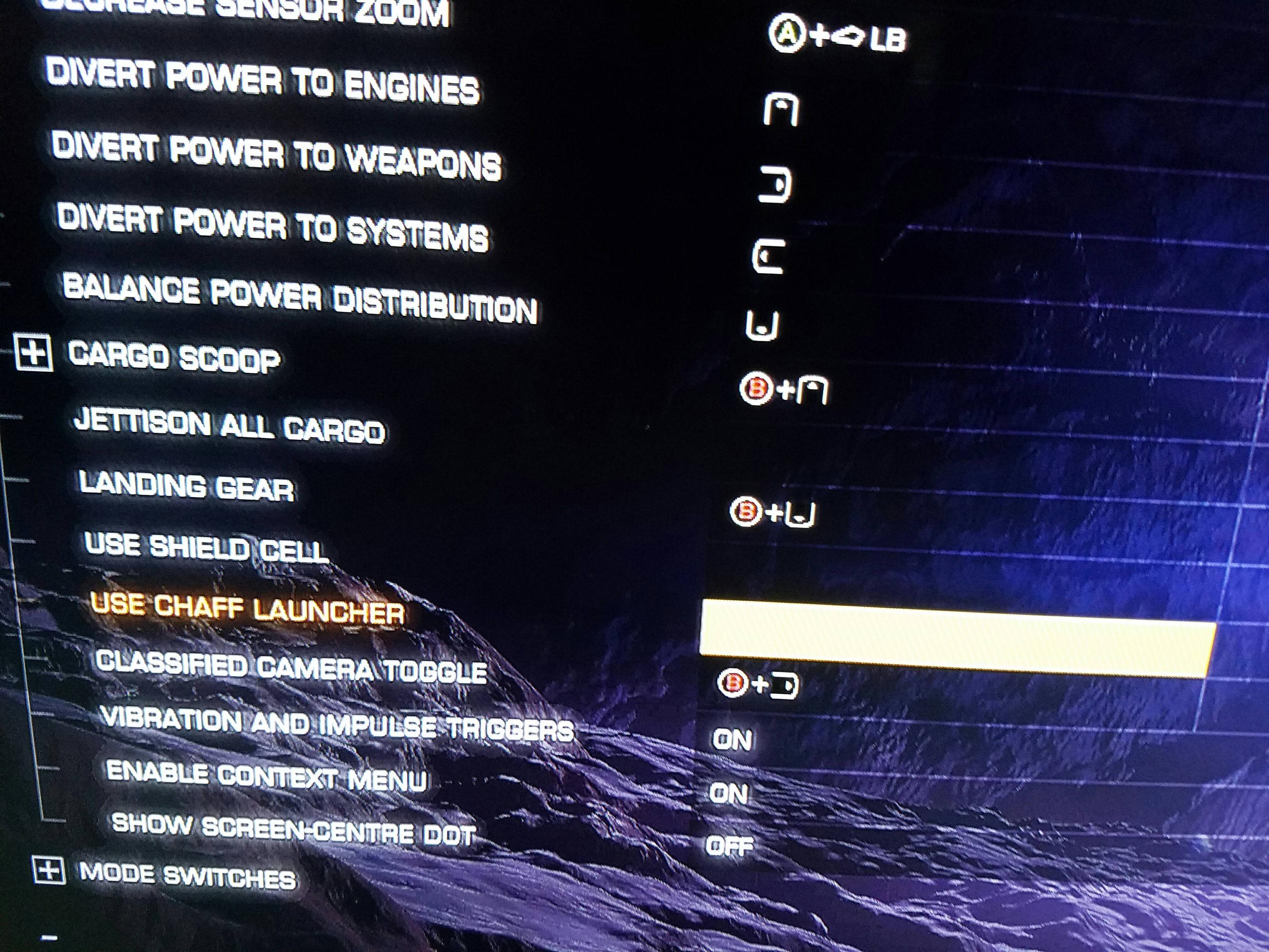 In Xbox One EliteDangerous can you fire chaff outside a fire group
