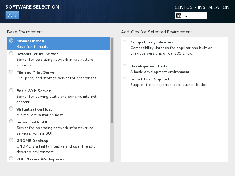 virtualization CentOS 7 Minimal Install doesn't comes