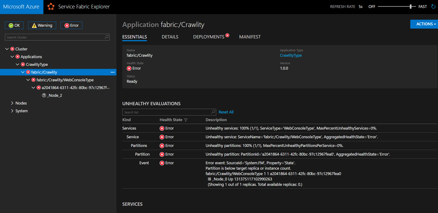 c Service fabric error Stack Overflow