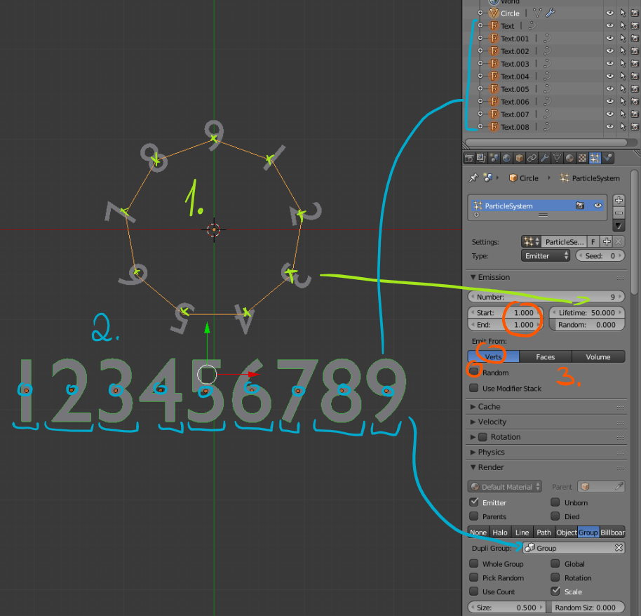 modeling How to add numbers to a dial? Blender Stack Exchange