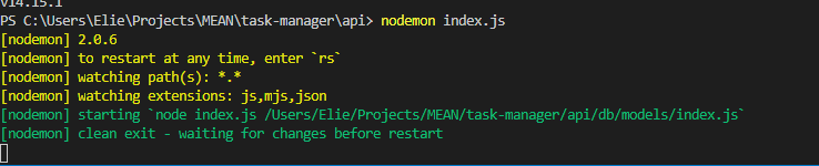 node.js Error Cannot find module 'C\Users\Elie\Projects\MEAN\task