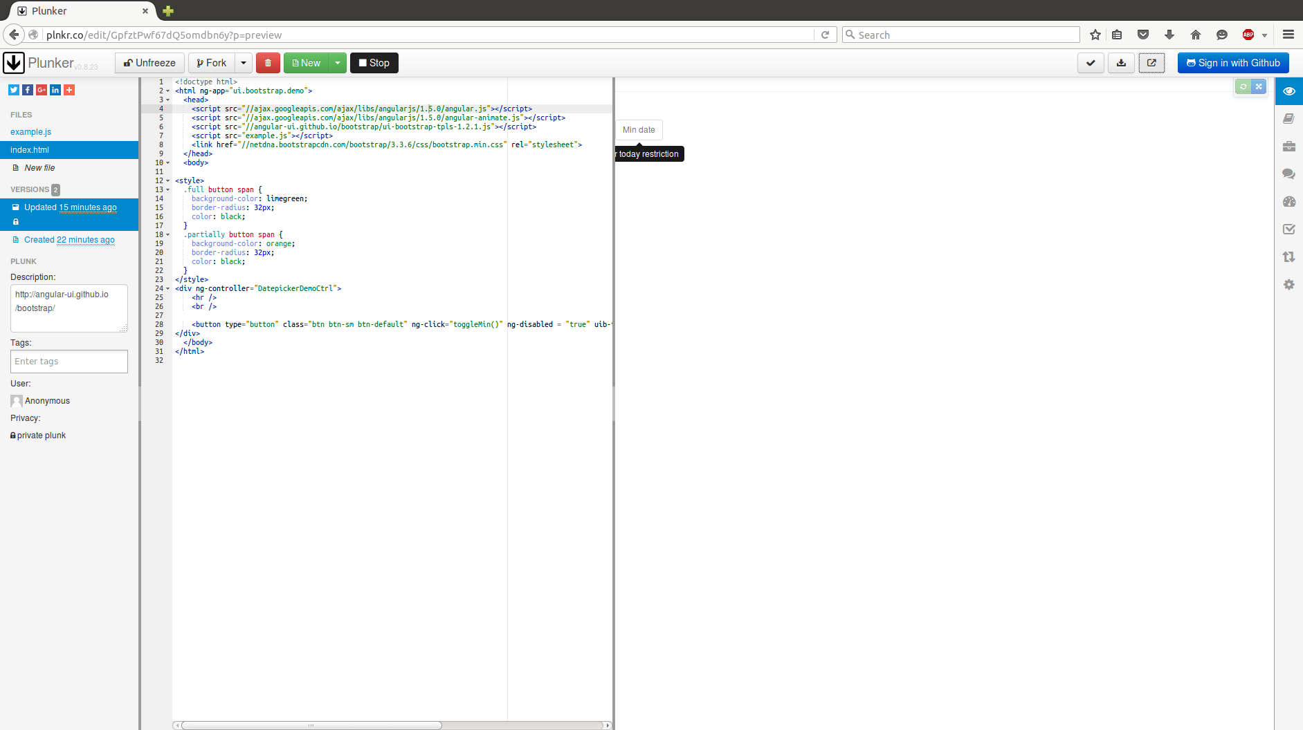 angularjs How to display uiboostrap tooltip on disabled button