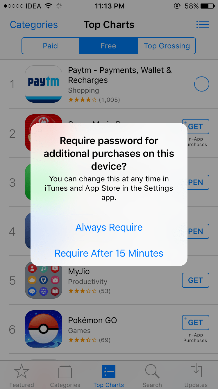 iphone Apps purchases popup options Ask Different