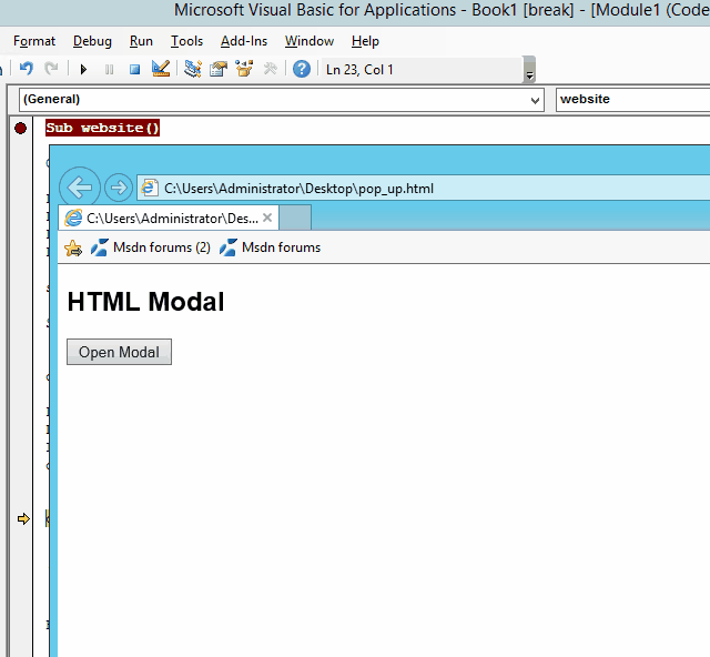javascript vba Fill IE PopUp Window with Excel Data Stack Overflow