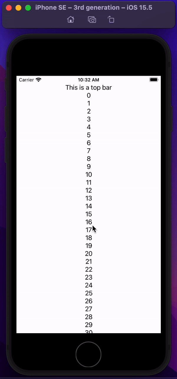 swift SwiftUI Disable ScrollView scrolling to top if top of screen