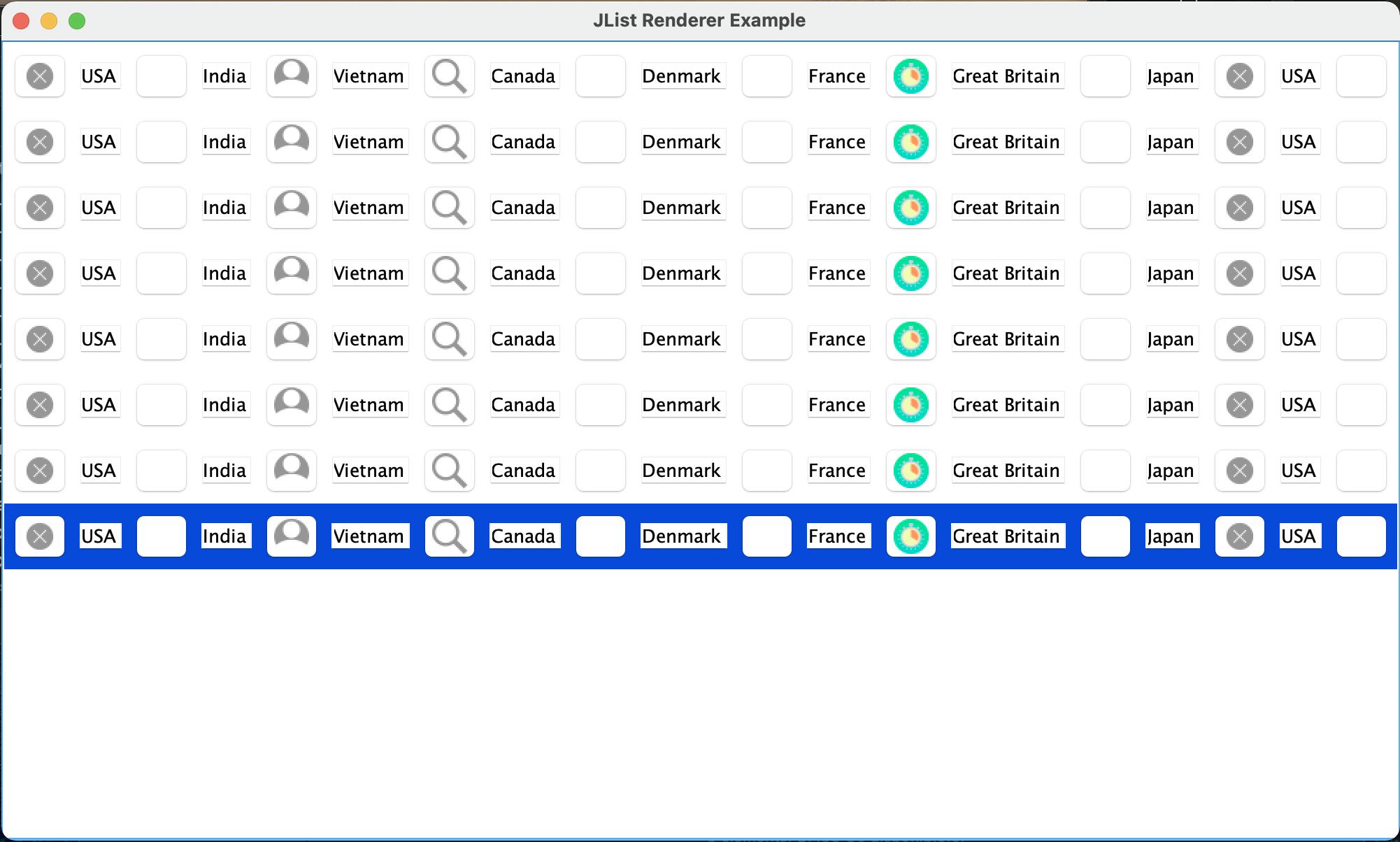 java Custom Render JPanel in a JList Stack Overflow