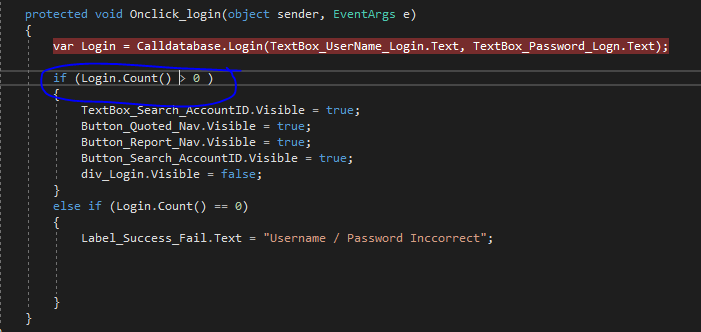 c returning value from sql proc in an if statement Stack