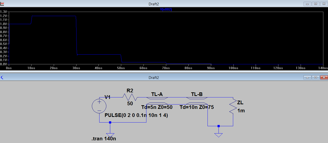 transmission line Simulation of TDR using LTSpice Electrical