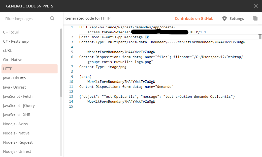How to send post formdata with file and data using Azure Api