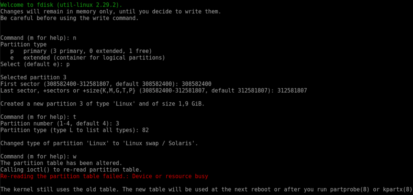 centos Create unformatted partition from unallocated disk space