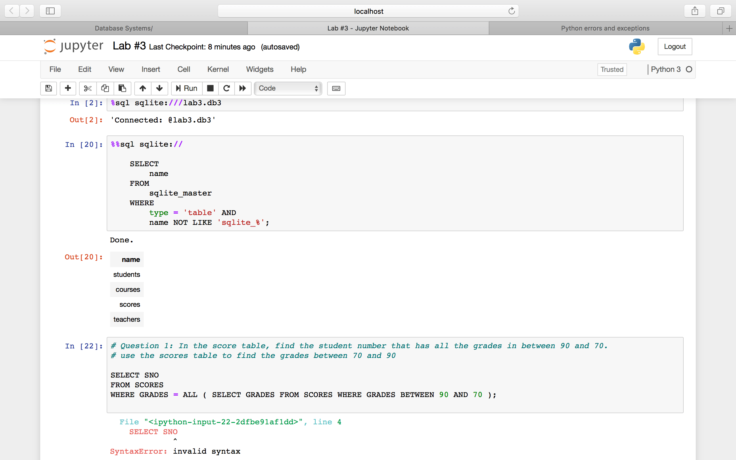 mysql unsure of how to fix the syntax error in in my sql code Stack