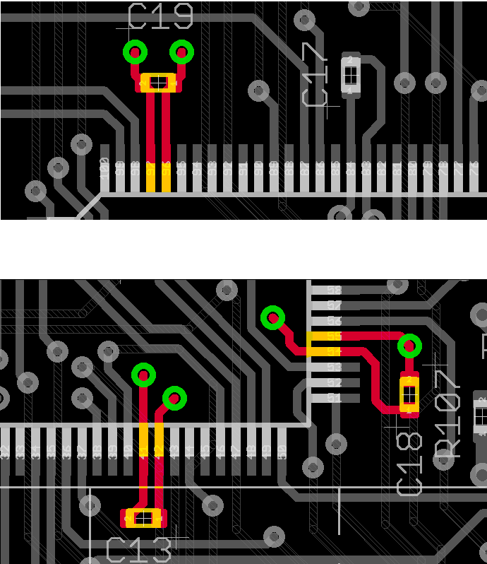 Decoupling caps, PCB layout