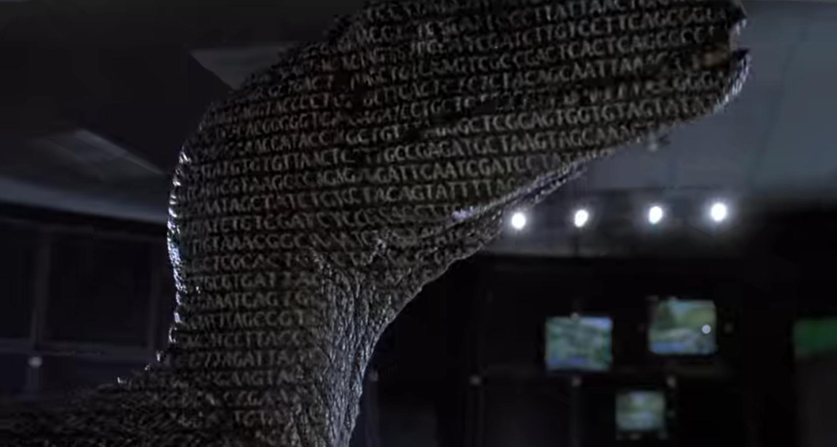 jurassic park What is the origin of the DNA sequence projected onto