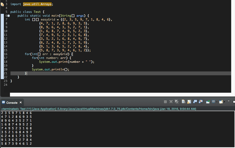 java How to print 2D Arrays to look like a grid/matrix? Stack Overflow