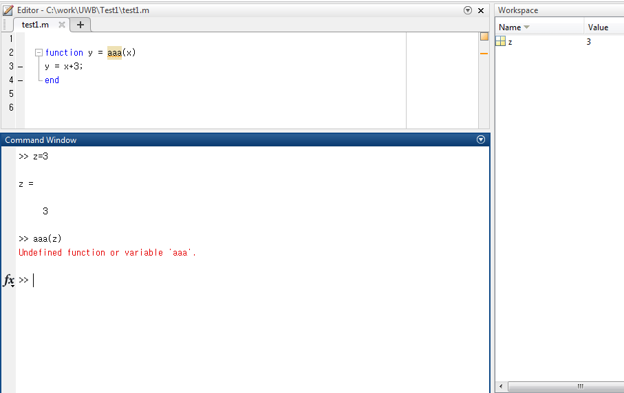 Undefined function or variable without global variable in matlab