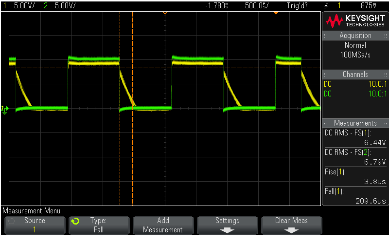bjt Problem with the fall time of a NPN transistor Electrical
