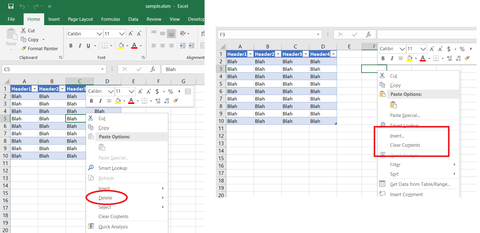 excel VBA How can I disable some options from rightclick context menu Stack Overflow