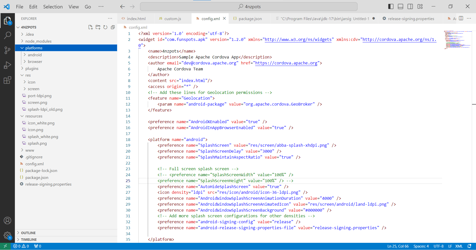 mobile How to change the Cordova splash screen and resize it Stack
