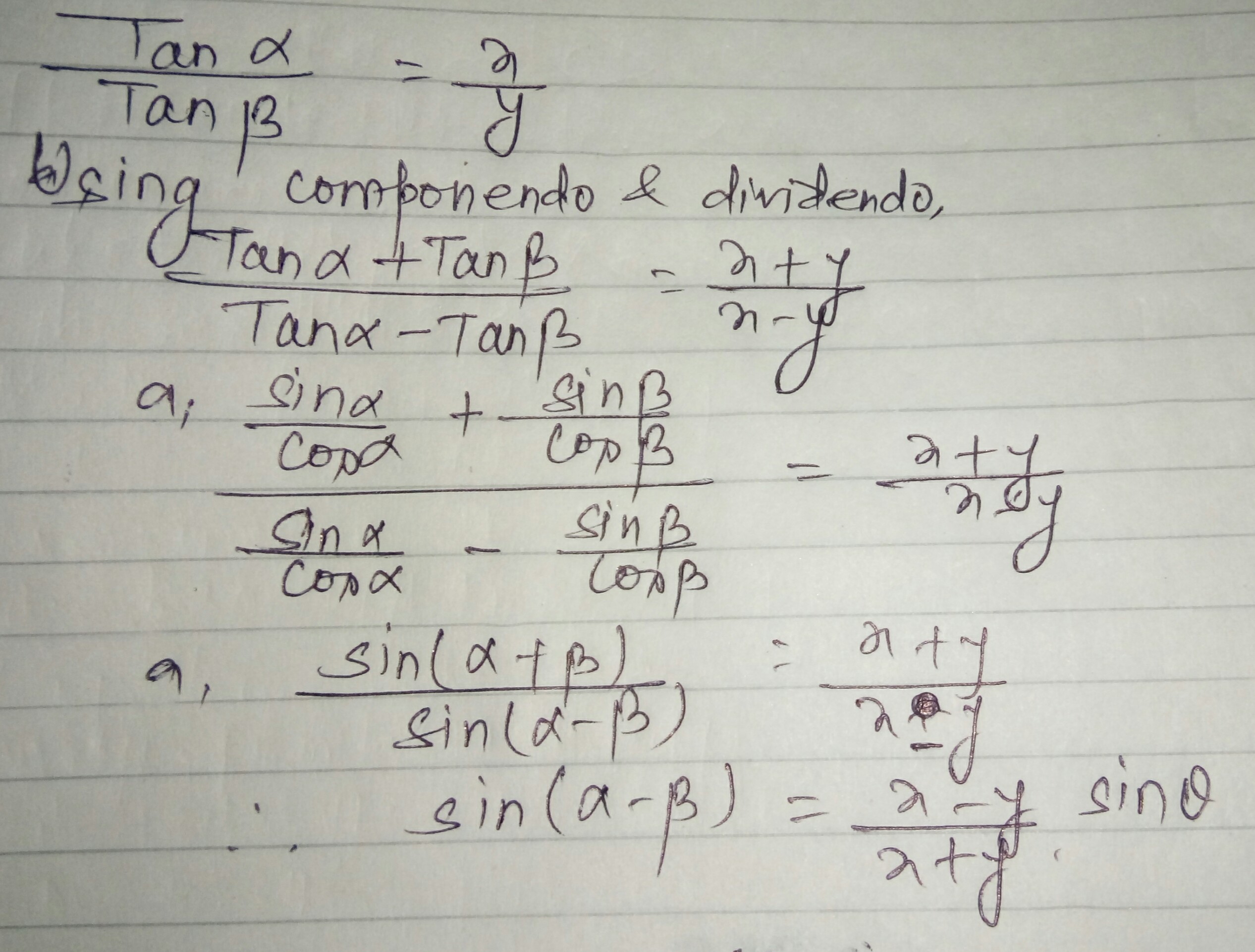 trigonometry If \theta=\alpha+\beta such that \frac{\tan\alpha