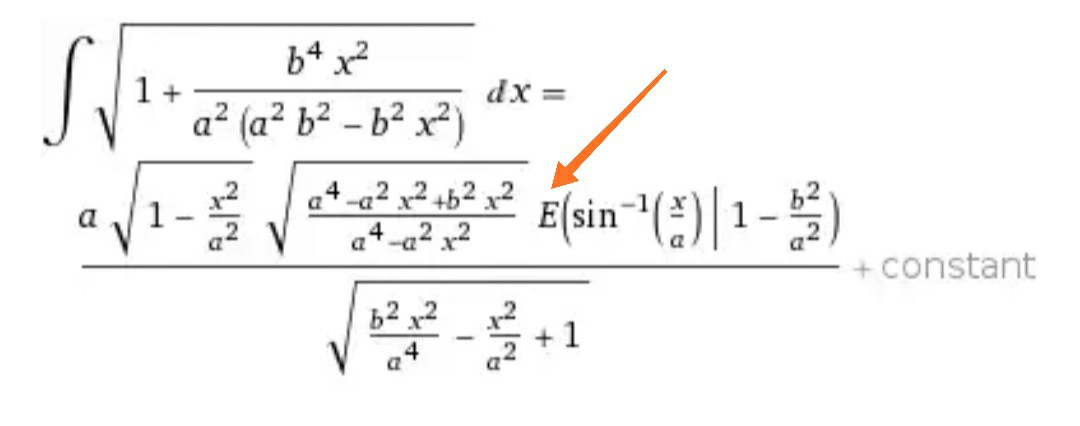 calculus What does the function E stand for in WolframAlpha's