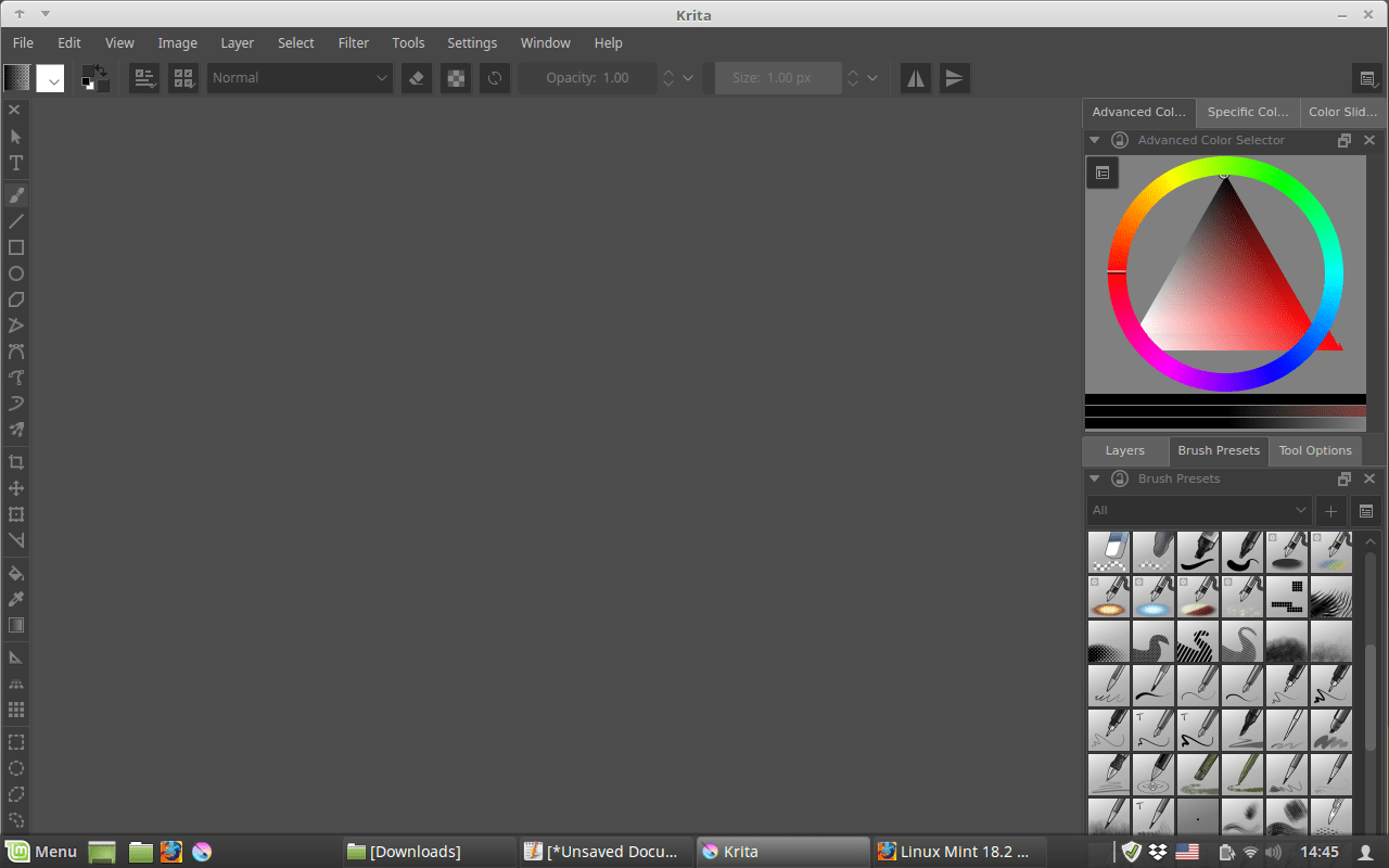 Linux Mint 18.2, Krita window missing maximize button and can't resize