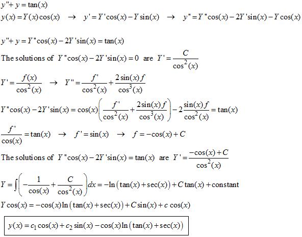 solving second order nonhomogeneous differential equation